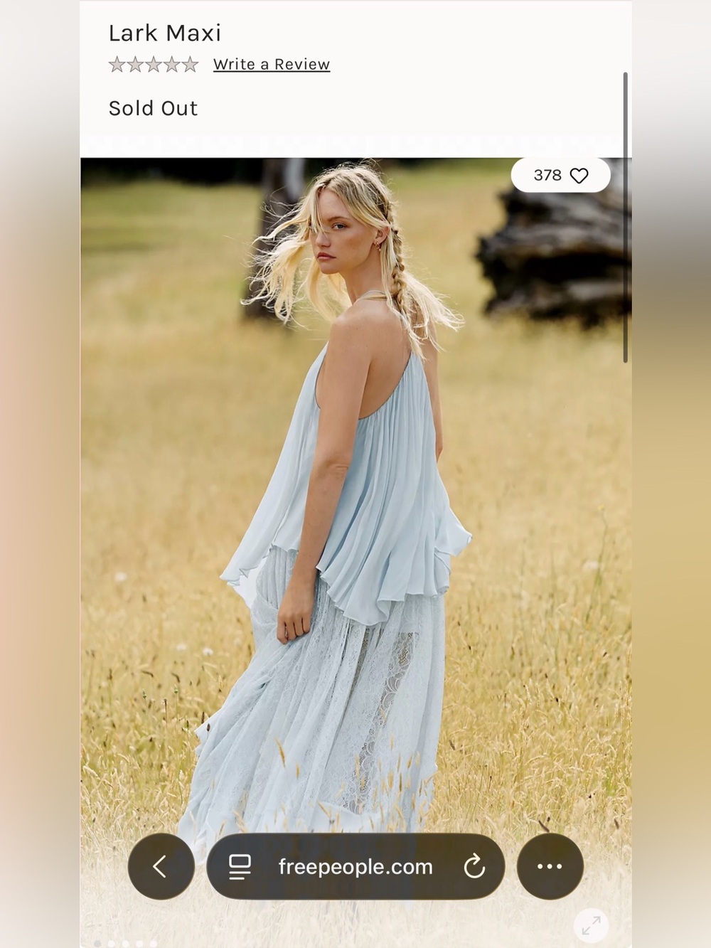 Free People Lark Maxi Dress in Light Blue